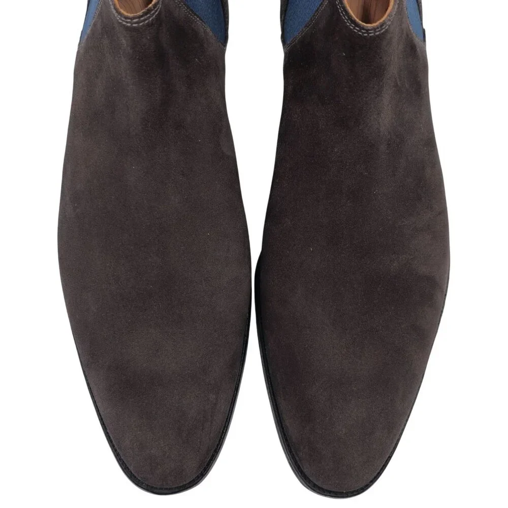 Crockett & Jones England Brown Navy Suede Chelsea Boots Mens Size 9E Dress Shoes